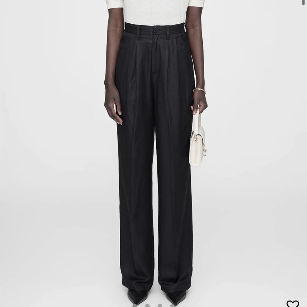 Anine Bing Carrie Lightweight Pants in Black